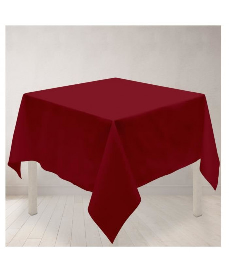 SOLEIL D\'OCRE Nappe carrée antitâches ALIX 180x180cm Rouge