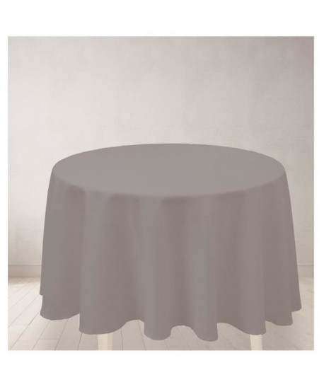 SOLEIL D\'OCRE Nappe ronde antitâches ALIX Ř 180cm Gris