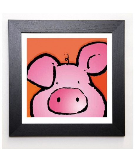 PAUL Image encadrée Pig 37x37 cm Orange