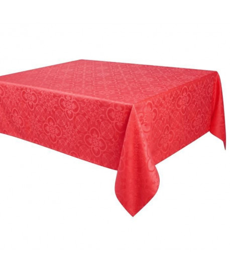 VENT DU SUD Nappe jacquard FARO  168x250 cm  Rouge vermeil