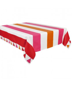 VENT DU SUD Nappe enduite IRATY  160 x 250 cm  Rouge groseille