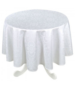 VENT DU SUD Nappe ronde jacquard FARO  168 cm  Bleu écume