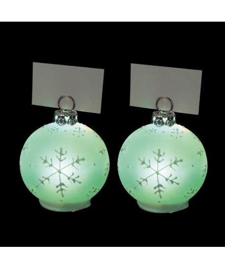 Lot de 2 Boules de Noël lumineux en verre Ř 5 cm