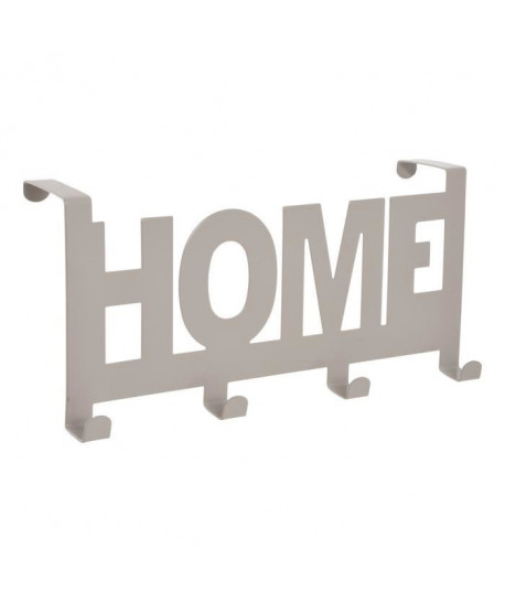 HOME Patere de porte 4 crochets Taupe