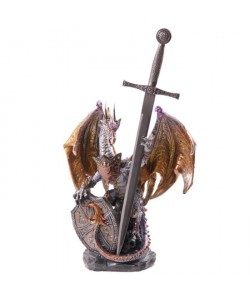 Figurine  Dragon gardien du feu  27 cm