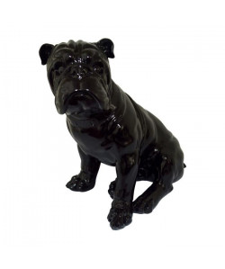 HOMEA Bouledogue déco en polyrésine 38,5x26xH41,5 cm noir