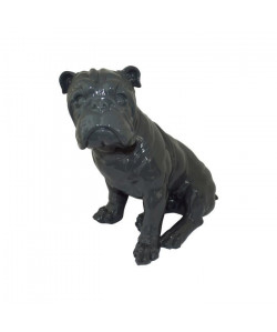 HOMEA Bouledogue déco en polyrésine 24,5x18xH27,5 cm gris