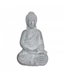 HOMEA Bouddha déco 28x22xH43 cm blanc