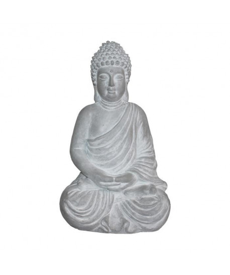 HOMEA Bouddha déco 28x22xH43 cm blanc