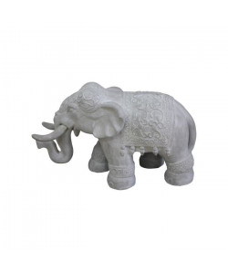 HOMEA Eléphant déco 65x26xH40 cm blanc