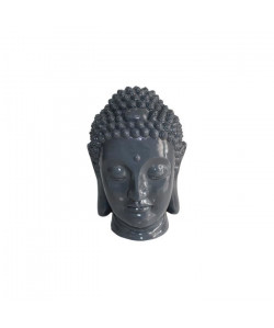 HOMEA Tete de bouddha déco en magnésie 23,5x22,5xH34 cm gris