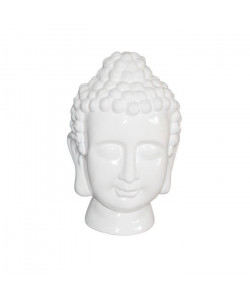 HOMEA Tete de bouddha en céramique 20x20xH31 cm blanc
