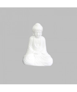 HOMEA Bouddha en céramique 13x9xH19 cm blanc