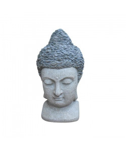 HOMEA Tete de Bouddha déco 40 cm gris