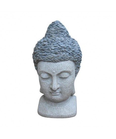 HOMEA Tete de Bouddha déco 47 cm gris