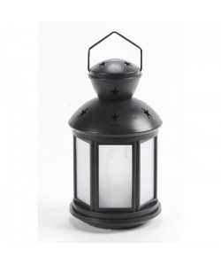 Lanterne lumineux noir 21,3cm  Ř12,1cm