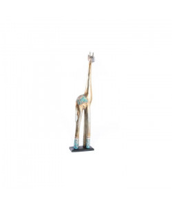 Objet déco statuette Girafe en bois sculpté  19 x 18 x 80 cm
