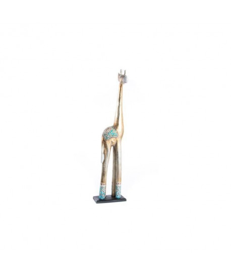 Objet déco statuette Girafe en bois sculpté  19 x 18 x 80 cm