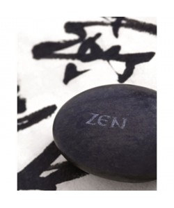 ZEN Affiche papier Galet Zen sur Calligraphie  24x30 cm
