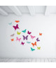 WALL IMPACT Stickers Papillons colorés  40x37x1 cm  Vinyle calandré monomérique