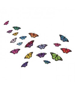 WALL IMPACT Stickers Papillons avec ailes colorées  59x40x1 cm  Vinyle calandré monomérique