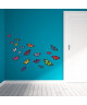 WALL IMPACT Stickers Papillons avec ailes colorées  59x40x1 cm  Vinyle calandré monomérique