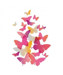 WALL IMPACT Stickers Papillons roses  40x58x1 cm  Vinyle calandré monomérique
