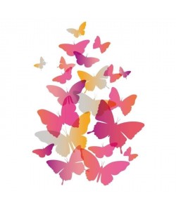 WALL IMPACT Stickers Papillons roses  30x44x1 cm  Vinyle calandré monomérique