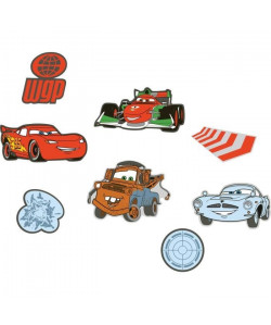 CARS 2 Lot de 24 stickers mousse 7,8x9,1 cm  14,7x11,7 cm