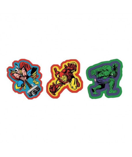 MARVEL COMICS Lot de 3 stickers en mousse 30x30 cm