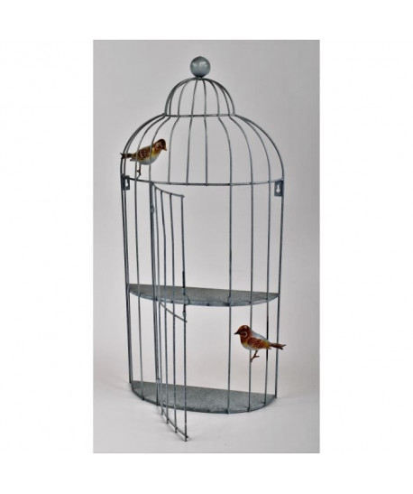 Décoration murale Cage a Oiseaux 2 Etageres  L 38 x P 11 x H 80,5 cm