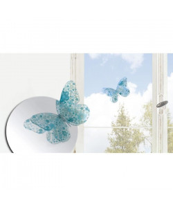 Lot de 7 papillons déco murale 3D Liberty Azur  Transparent  PVC