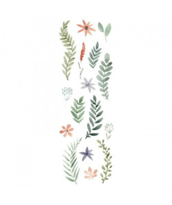 PLAGE Sticker déco Hortense  Planche 24x68 cm  Fleurs et feuilles stylisées
