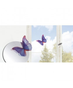 Lot de 7 papillons déco murale 3D  Transparent indigo  PVC