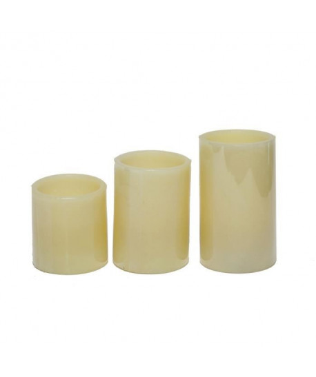 Set de 3 bougies LED PARMA hauteur 7,51012,5 cm blanc