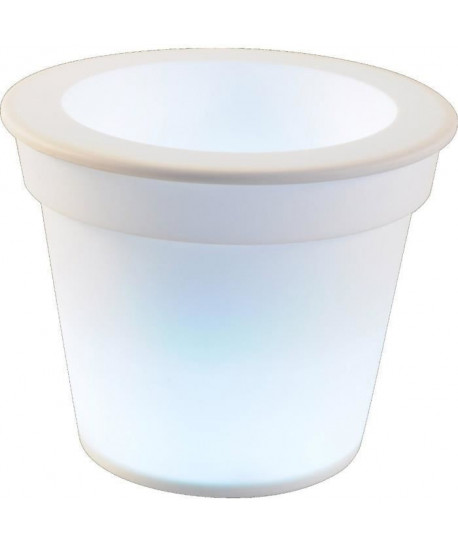 HOMEA Pot Lumineux En Plastique A Piles  1Led O16*H13Cm Blanc