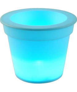 HOMEA Pot Lumineux En Plastique A Piles  1Led O16*H13Cm Bleu Turquoise