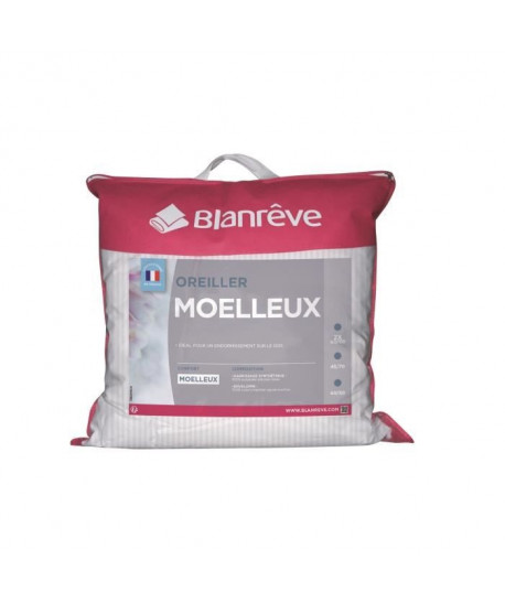 BLANREVE Oreiller naturel AntiAcariens 60x60cm blanc