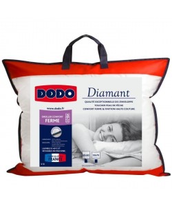 DODO Oreiller confort ferme DIAMANT  50x70 cm  Passepoil bleu marine