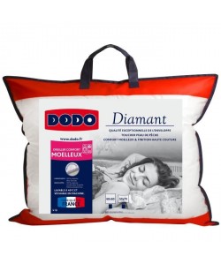 DODO Oreiller confort moelleux DIAMANT  50x70 cm  Passepoil gris