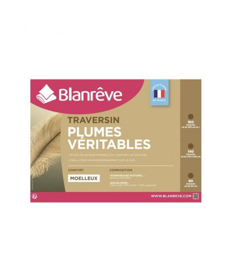 BLANREVE Traversin Plumes 140 cm