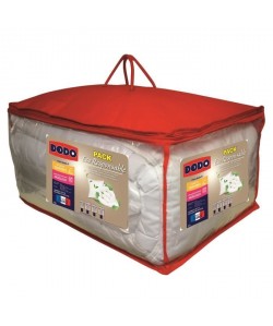 DODO Pack ECO RESPONSABLE  1 couette 240x260cm  2 oreillers 60x60cm blanc