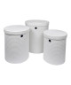 Lot de 3 paniers a linge 18x29x45 cm Blanc