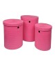 Lot de 3 paniers a linge 18x29x45 cm Fuchsia