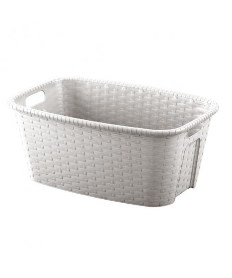 Panier a linge 35L imitation osier 59,5x39,5x25 cm ficelle