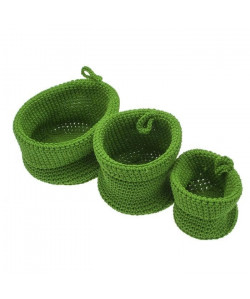 FRANDIS 3 Paniers ronds en plastique Vert