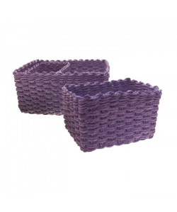 FRANDIS Lot de 3 Paniers tressés Violet