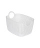 Panier tressé arrondi 29,5x22x19,5 cm 12 L Blanc