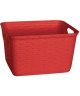 MHOME Corbeille déco aspect osier 15L  Rouge