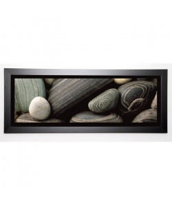 PINSARD LAURENT Image encadrée Galets noirs I 40x102 cm Gris